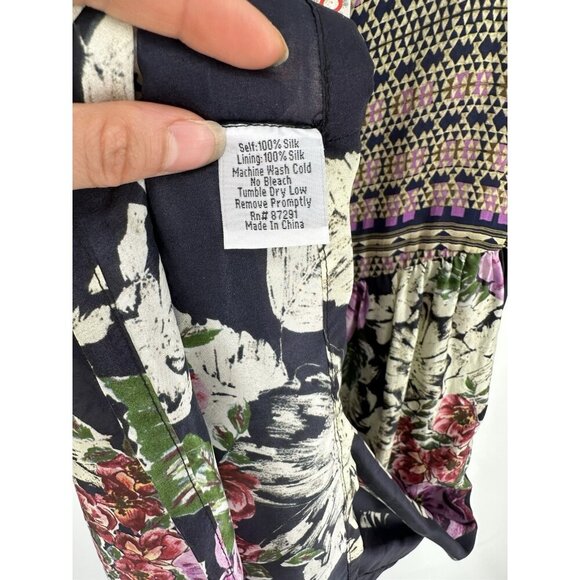 Johnny Was Elle Sleeveless Silk Blend Maxi Dress Women’s L NWT Missing Tie Belt - Picture 4 of 7